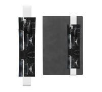 HHGFASD White Sleeping Skeleton Man Pattern PVC Leather Pencil case Bookmark 2-in-1 Anti Slip Storage Essential for Travel Accounts