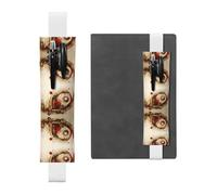 HHGFASD White Strange Patterns Pattern PVC Leather Pencil case Bookmark 2-in-1 Anti Slip Storage Essential for Travel Accounts