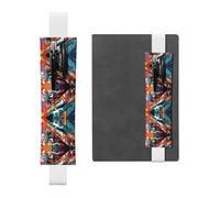 HHGFASD White Strange Watercolor Pattern PVC Leather Pencil case Bookmark 2-in-1 Anti Slip Storage Essential for Travel Accounts