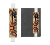 HHGFASD White The Grape-Picking Fox Pattern PVC Leather Pencil case Bookmark 2-in-1 Anti Slip Storage Essential for Travel Accounts