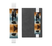 HHGFASD White The Tree in The Wheat Field Pattern PVC Leather Pencil case Bookmark 2-in-1 Anti Slip Storage Essential for Travel Accounts