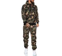 HHGKED Sweat suits men Tracksuits 2 Piece sets Athletic Jogging suits Casual Outfits for men, Green Camo, XX-L