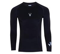 HHH Boys' Long Sleeve Compression Shirt Base Layer UPF 50+ Rash Guard Athletic Running Football Basketball Rugby Sports Top (UK, Alpha, XXL, Regular, Regular, Black)