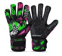 HHH Football Goalkeeper Gloves For Boys, Kids Youth Adult Soccer Goalie Gloves with 4mm Latex Finger Spine Protection Super Grip Palm Goalkeeping Gloves (Black, Size 8)