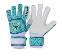 HHH Football Goalkeeper Gloves For Boys, Kids Youth Adult Soccer Goalie Gloves with 4mm Latex Finger Spine Protection Super Grip Palm Goalkeeping Gloves (Aqua, 8)