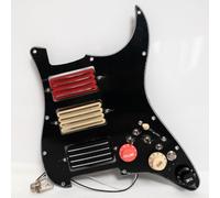 HHH High Output Prewired Loaded Pickguard for Fender ST Style Electric Guitar, Triple Humbucker Pickup Assembly with Individual Coil Split Switches, Mute Switch, Complete Guitar Upgrade Kit