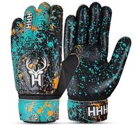 HHH Youth Goalkeeper Gloves for Kids,Boys,Girls,Soccer Goalie Gloves Anti-Slip 4MM Latex Palm,Extra Grip,Double Wrist Strap,Breathable Mesh (Size 5 suitable for 9 to 12 years old)
