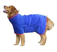HhiMyOct Dog Drying Coat - Fast Drying Dog Towel Robe - Microfiber Dog Drying Bag Super Absorbent Pet Bathrobe, Adjustable Collar & Belly Strap Fast Drying Coat Pet Dog Cat Bath Robe Towel (Large)