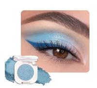 HHLTOH Sky Blue Single Metallic Shimmer Eyeshadow Makeup, Neutral Powde Eye Shadow for Women, Sky Blue Metallic Glitter Singles Eyeshadow Palette Pigmented Waterproof, Girls Christmas Eyeshadows Gifts