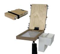 HHMKK Portable Easel for Plein Air Painting Pochade Box with Smooth Surface, Adjust Wooden Tabletop Easel for Artist Student