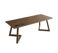 Hhmmei2024-23 Gaming Desk Minimalist Solid Wood Desk Modern Rectangle Writing PC Workstation with Charging Outlets(XXL)