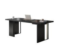 Hhmmei2024-23 Gaming Desk Modern PC Desk Workstation with Drawer, Black Oak-grain Finish Writing Table with Charging Station for Home Office