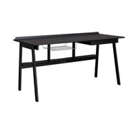 Hhmmei2024-23 Gaming Desk Solid Wood Desk Modern Black Laptop PC Tacle Ash Study Writing with Drawer and Open Shelves(M)