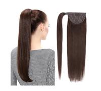 Hhmmei2024-23 Ponytail Extension 12-26 Inches 100% Human Hair Ponytail European Straight 120gram Wrap Around Clip In Pony Tail Machine Remy Hair Ponytail Hair Extension(Black,26inches 120g)