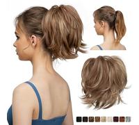 Hhmmei2024-23 Ponytail Extension Hairpiece Hair Bun Fake Blonde Hair False Pigtail for Women Synthetic Diy Claw Clip In Ponytail Extension Ponytail Hair Extension(6L)