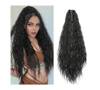 Hhmmei2024-23 Ponytail Extension Pony Tail Hairpiece Curly Style Syntheitc Long Wavy Curly Claw Ponytail Clip On Ponytail Extension Hair For Women Ponytail Hair Extension(SH88 BURG)