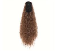 Hhmmei2024-23 Ponytail Extension Ponytail Hair Extension 22inch Corn Wavy Long Synthetic wig Kinky Curly Thick Clip In Drawstring Ponytail Wrap On Hair accessory Ponytail Hair Extension(Color M4 30)