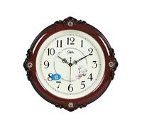 Hhmmei2024-23 Wall Clock European Style Silent Creative Wall Quartz Clock Clock for Living Room(Bruin)