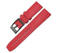 HHMRTYDG 20mm 22mm 24mm Rubber Strap Watch accessories for Breitling SUPEROCEAN Avenger Color Watchband Diving Sports Wristband Bracelets(Red silver,22mm)