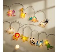 HHMTAKA Animal Children’s Fairy String Lights 1.5M 10 LEDs on Clear Cable | Warm White Animal World String Lights for Kids Bedroom Indoor All Christmas Eve Parties Mantle Fireplace