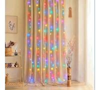 HHMTAKA Curtain Fairy Lights 3M x 3M 300 LED USB Operated 8 Modes String Fairy Light Indoor Hanging Window Lights with Hooks for Christmas, Wedding, Party,Wall, Home Decorations (Multicolor)