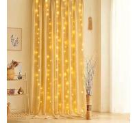 HHMTAKA Curtain Fairy Lights 3M x 3M 300 LED USB Operated 8 Modes String Fairy Light Indoor Hanging Window Lights with Hooks for Christmas, Wedding, Party,Wall, Home Decorations (Warm White)