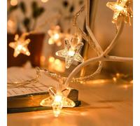 HHMTAKA Indoor String Fairy Lights Battery Operated 40 Warm White LED 6M Star Fairy String Lights Twinkle Lights for Bedroom,Christmas Decoration (Bubble Star)