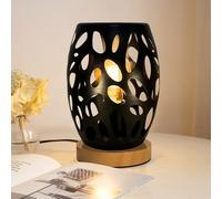 HHMTAKA Metal Lampshade Bedside Table Lamps Egg Shaped Bedroom Lamps Decorative Bedside Lamps with Edison Bulb for Bedroom Home Weddings Parties Patio Indoor (Black)