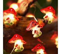 HHMTAKA Mushroom Decor LED String Lights 3M 30LEDs Cute Fairy Lights Battery Operated String Fairy Lights for Any Decoration (Mushroom)
