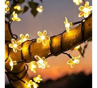 HHMTAKA Solar Fairy Lights Outdoor Waterproof 50LED Flower Solar Garden Lights 8 Mode 9.5M/31FT Indoor/Outdoor Blossom String Lights for Garden Patio Yard Home Christmas Parties Wedding