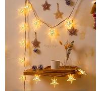 HHMTAKA Warm White Star String Lights 3m 20LED USB Fairy Lights for Christmas Wedding Mother's Day Anniversary Decor, Indoor Decorative String Lights
