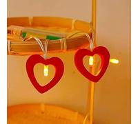 HHMTAKA Warm White Wooden Heart String Lights 3m 2LED USB Fairy Lights for Valentine's Day Wedding Mother's Day Anniversary Decor, Indoor Decorative String Lights (Red)