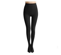 HHMY Tights Leggings Plain Tights Thick 320G Velvet Panty Trousers with Plush Lining Fluffy Socks Standard Thick Black/Skin Colour, black, L