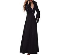 HHMY Trench Coat Ankle Length Trench Coat Tailored Transition Jacket Parka Long Lapel Coat Faux Wool Outwear Winter Coat Made of Cotton Mix, Modern Elegant Business, S - XXL