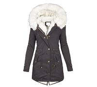 HHMY Women's Winter Jacket with Fur - Winter Parka Winter Thick Warm Parka Coat Long Functional Jacket Waterproof Thick Winter Coat Winter Parka with Hood Windbreaker