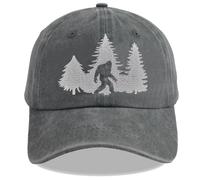 HHNLB Bigfoot Hats for Men Women, Adjustable Cotton Wild Big Foot Sasquatch Baseball Cap, Embroidery Gray, One size