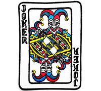 HHO Patch Playing Cards Patches White Joker Devil Demon Poker Cards Cartoon Stickers Embroidery Jacket T Shirt Patch Sew Iron on Embroidered Badge Sign Costume