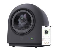 HHOLOVE TYPro Self Cleaning Cat Litter Box Automatic Hands-Free Smart Robot self Cleaning Cat Litter Box for Multiple Cats with APP Control Safe with Litter Mat Waste Bags and Deodorizer Dark Grey