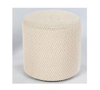 HHONGWYT Footstool Cover Round Small 30x30/40x35cm/Square 40x40/45x45/50x40cm Ottoman Cover pouffe Covers Stretch Velvet Jacquard Ottoman Slipcover with Elastic Bottom,#7,round40x40cm