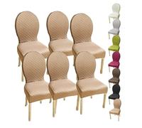 HHONGWYT Oval Round Back Dining Chair Covers Set of 6/set of 4 (Not Universal) Stretch Dining Room Chair Slipcovers large/Small, Support Customized Round Back Dining Chair Protectors,H 6PCS,1Large