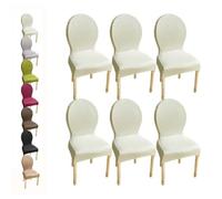 HHONGWYT Oval Round Back Dining Chair Covers Set of 6/set of 4 (Not Universal) Stretch Dining Room Chair Slipcovers large/Small, Support Customized Round Back Dining Chair Protectors,A 6PCS,1Small