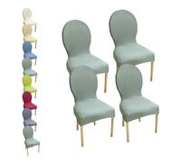 HHONGWYT Round Back Dining Room Chair Covers, Set of 6/4, Not Universal, Stretch, Customizable, Special Shapes, Protectors, A9, 4PCS
