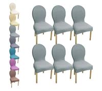 HHONGWYT Round Back Dining Room Chair Covers Set of 6/Set of 4 Not Universal Stretch dining Room Chair Slipcovers Support Customize Special Shapes Chair Stool Protectors Cover,A6,6PCS