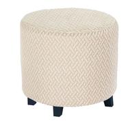 HHONGWYT Small Footstool Covers Round 45x36cm(17.9x14.2) Stretch Velvet Ottoman Covers Round Storage Stool Cover Protector Ottoman Covers Slipcover Footstool Covers Slipcover,beige,45x36cm