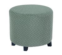 HHONGWYT Small Footstool Covers Round 45x36cm(17.9x14.2) Stretch Velvet Ottoman Covers Round Storage Stool Cover Protector Ottoman Covers Slipcover Footstool Covers Slipcover,bean green,customsize