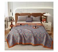 HHOZsafety Cotton gauze blanket Queen King Size bed linen Jacquard bed plaid stitch Coverlet home bedding Bedspread on the bed Sheet,All Season Comforter