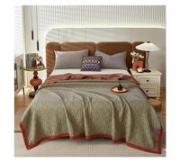 HHOZsafety Cotton gauze blanket Queen King Size bed linen Jacquard bed plaid stitch Coverlet home bedding Bedspread on the bed Sheet,All Season Comforter
