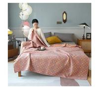 HHOZsafety Cotton gauze blanket Queen King Size bed linen Jacquard bed plaid stitch Coverlet home bedding Bedspread on the bed Sheet,All Season Comforter