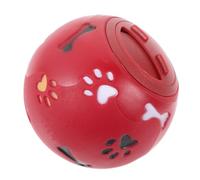 HHOZsafety exercise Supplies Dog Leaking Food Toy Leakage Ball (Red 7.5x7.5x7.5cm)