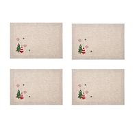 HHOZsafety Set of 4 Dinner Mats,Western Mat Bedroom Table Mat Coaster Pot Mat Tableware Mat 5 Colors Optional Cloth Placemats Place Mats (E 50 * 35CM)